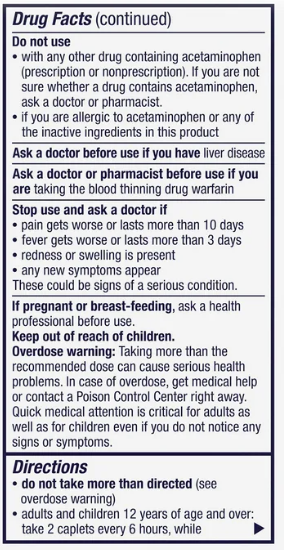 Panadol, 50 caplets