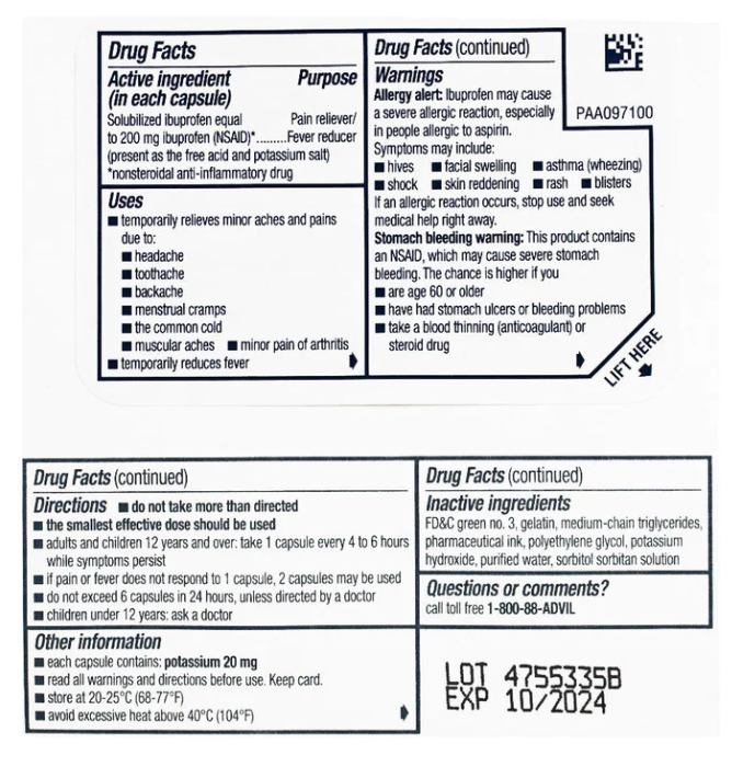 Advil Liqui-Gels Minis, 20 capsules