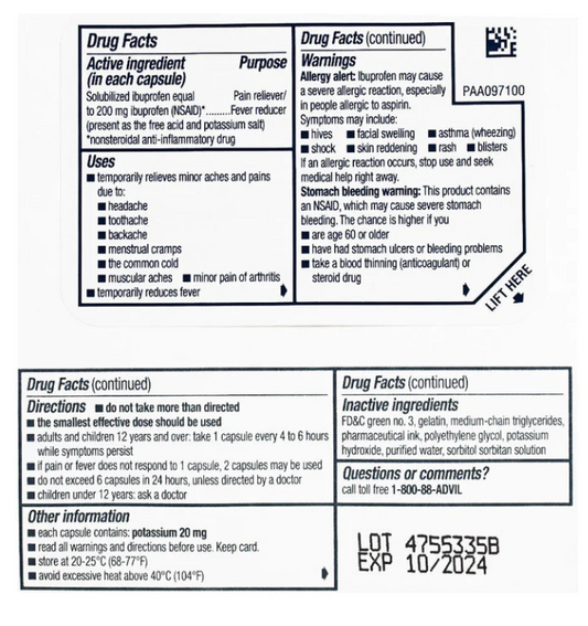 Advil Liqui-Gels Minis, 20 capsules
