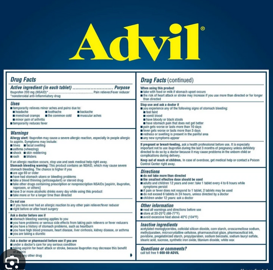Advil Dual Action, 18 caplets